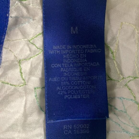 J.H. Collectibles Button Blouse, Ladies Size M, White and Green - Picture 8 of 8